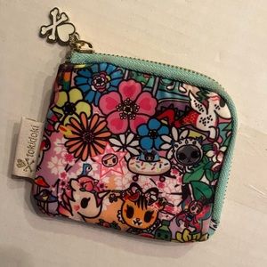 TOKIDOKI- SMALL “FLOWER POWER” ZIPPER WALLET/ CHANGE PURSE.